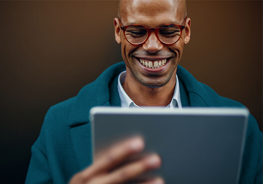 Man using a tablet